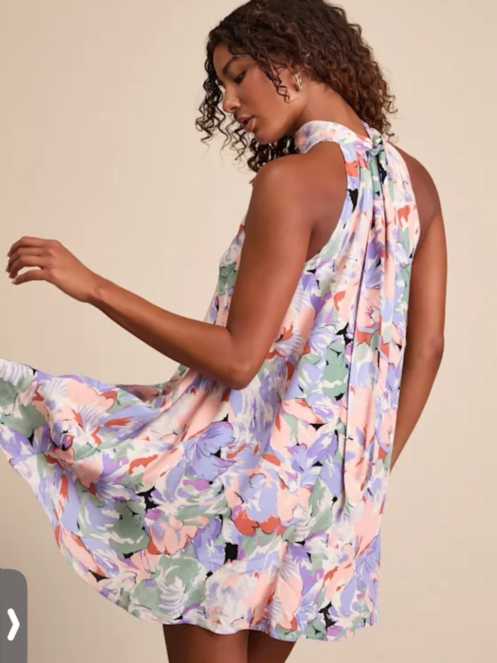 Lulus Tied Back To You Floral Mini Swing Dress - Picture 2 of 7
